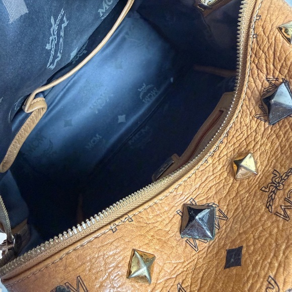 MCM Brown Backpack with Gold and Silver Studs - Picture 9 of 10